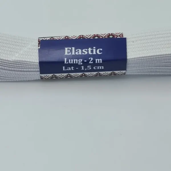 Banda Elastica, Croitorie, 2 M Lungime, 1.5 Cm Latime, Alb, Model Simplu - imagine 3