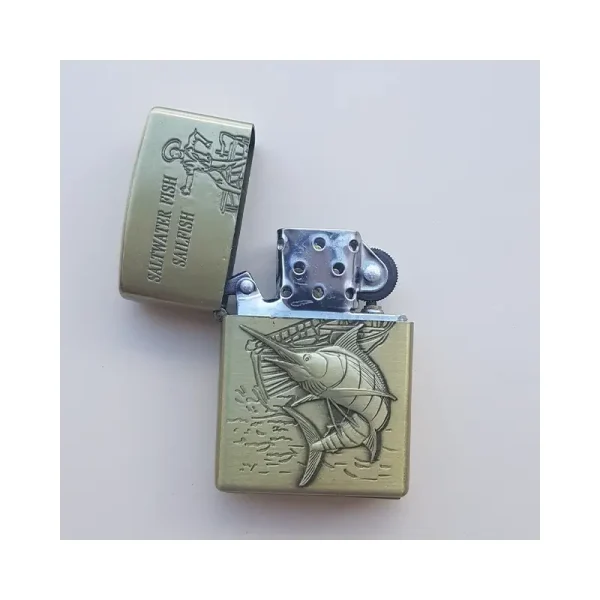 Bricheta Tip Zippo, 3d Relief, Metalica, Pescuit P3 - imagine 2