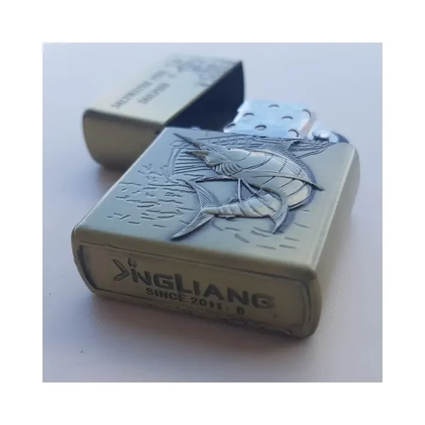 Bricheta Tip Zippo, 3d Relief, Metalica, Pescuit P3 - imagine 3