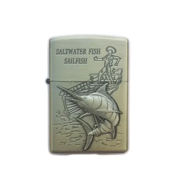 Bricheta Tip Zippo, 3d Relief, Metalica, Pescuit P3