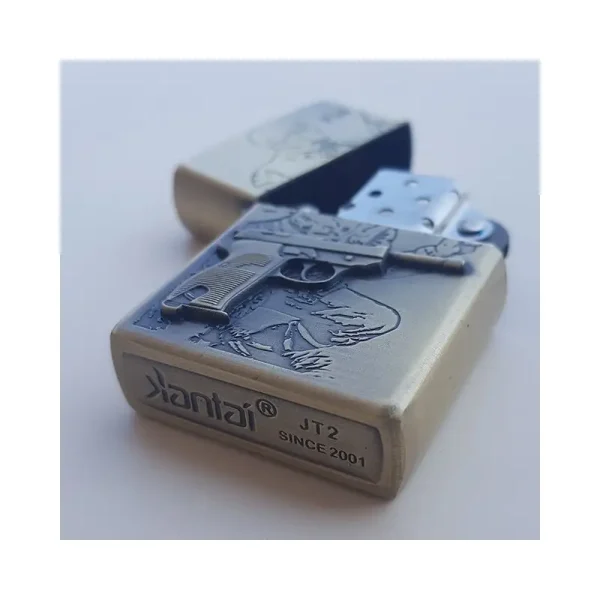 Bricheta Tip Zippo, 3d Relief, Metalica, Soldat Pistol P38 - imagine 3