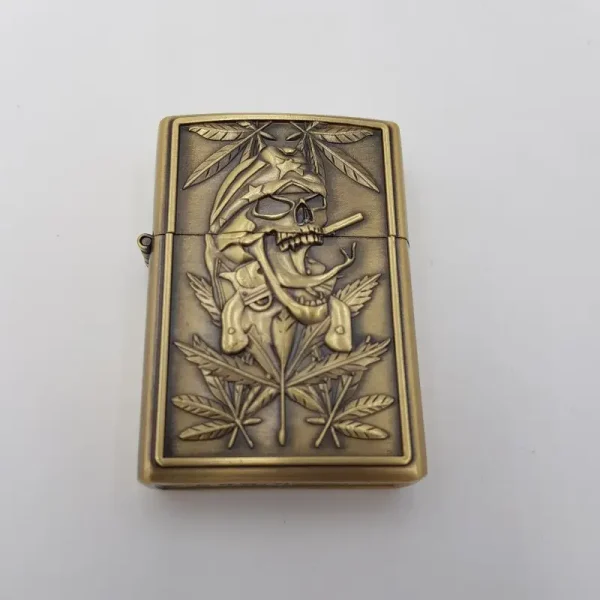 Bricheta Tip Zippo, 3d Relief, Metalica, Weed 3 - imagine 2