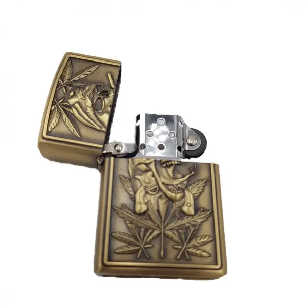 Bricheta Tip Zippo, 3d Relief, Metalica, Weed 3