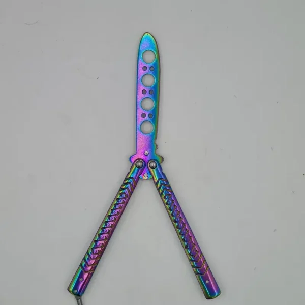 Cutit Fluture Butterfly, Balisong 22 Cm, Fade, Fara Tais, De Antrenament, Model Incrucisat - imagine 2