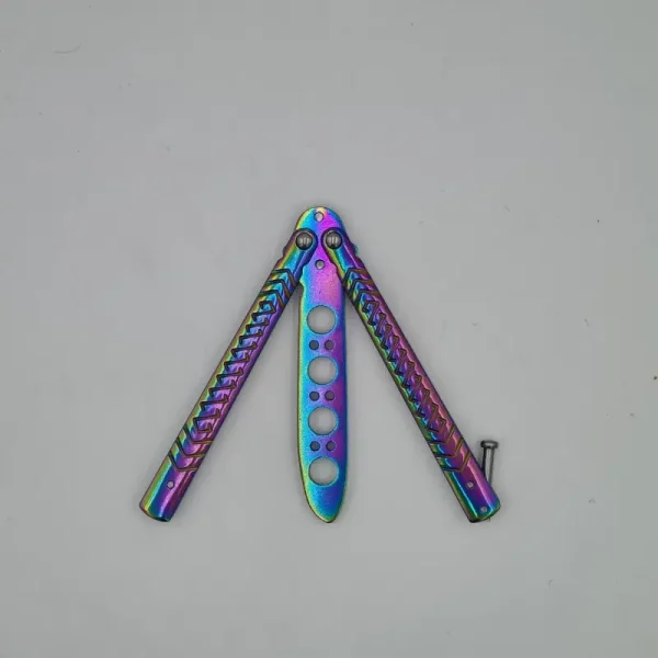 Cutit Fluture Butterfly, Balisong 22 Cm, Fade, Fara Tais, De Antrenament, Model Incrucisat - imagine 3