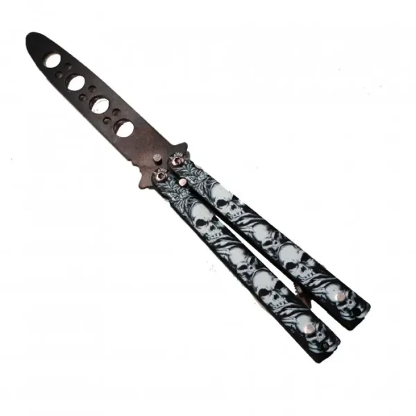 Cutit Fluture Fara Tais, Model Cranii, Pentru Antrenament, 17 Cm, Alb