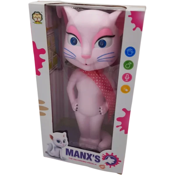 Pisicuta Vorbitoare, Talking Cat, Cu Sunete Si Lumini, Roz, 31 Cm - imagine 2