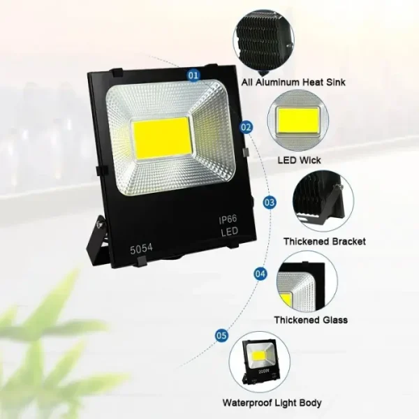 Proiector Led Flood Light, Cob 220v, Ip66 Power 100w, 28 X 32 Cm - imagine 2