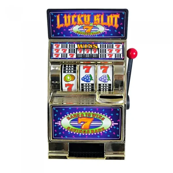 Pusculita Haioasa Tip Mini Slot Machine Cazino Joc De Noroc Cu Monede, Bar, 777 - imagine 2