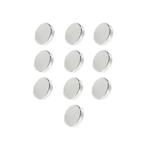 Set 10 Magneti Foarte Puternici, Gri, Disc, Simplu, 7 Mm X 2 Mm