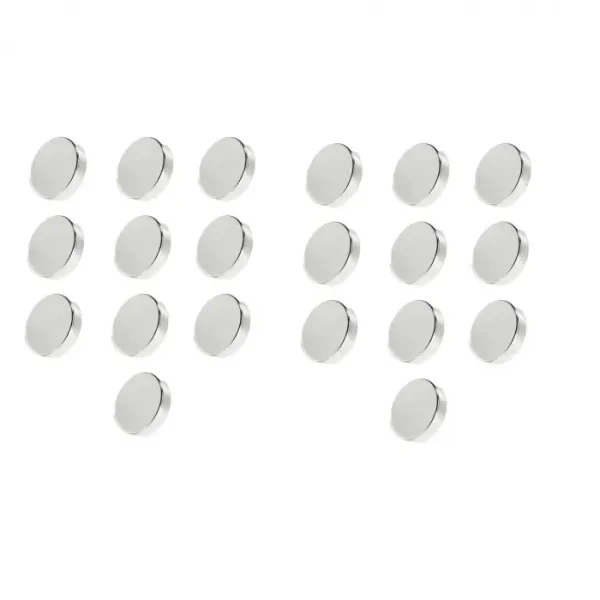 Set 20 Magneti Foarte Puternici, Gri, Disc, Simplu, 10mm X 3 Mm