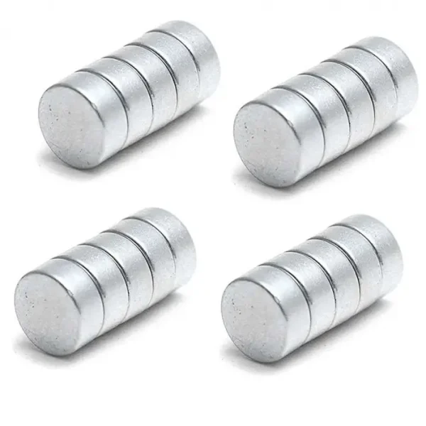 Set 20 Magneti Foarte Puternici, Gri, Disc, Simplu, 15 Mm X 4 Mm