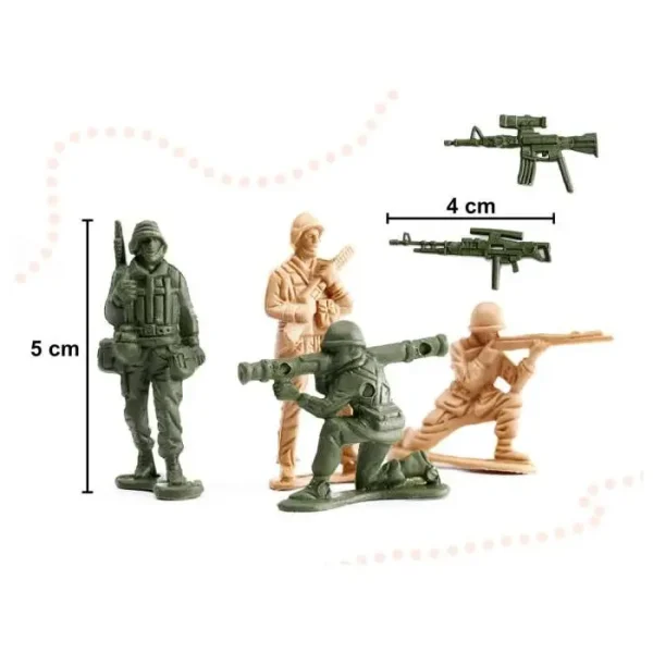 Set, Militar, 60 Soldati, Accesorii, 5 Cm - imagine 3