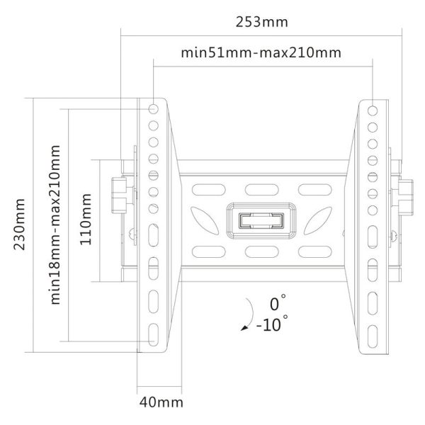 Suport TV GoGEN M, diagonala 23"-42" (58 - 106 cm), inclinare 0°-10°, 50 kg, VESA - imagine 2