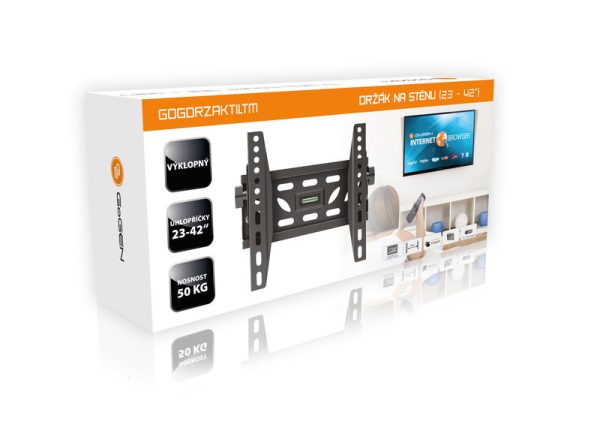 Suport TV GoGEN M, diagonala 23"-42" (58 - 106 cm), inclinare 0°-10°, 50 kg, VESA - imagine 3