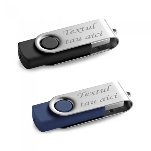 Unitate Usb Stocare 32gb, Personalizata Cu Textul Tau, Albastru Si Negru