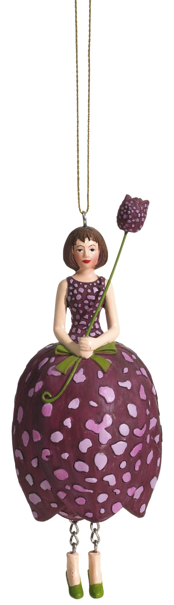 Figurina cu agatatoare Flower Girl Lalea pestrita, 12 cm