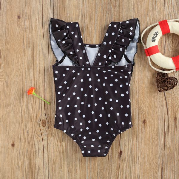 Costum de baie cu bulinute alb/negru Drool (Culoare: Negru, Marime: 120) - imagine 2