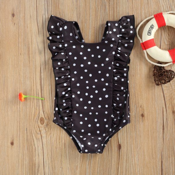 Costum de baie cu bulinute alb/negru Drool (Culoare: Negru, Marime: 120) - imagine 3