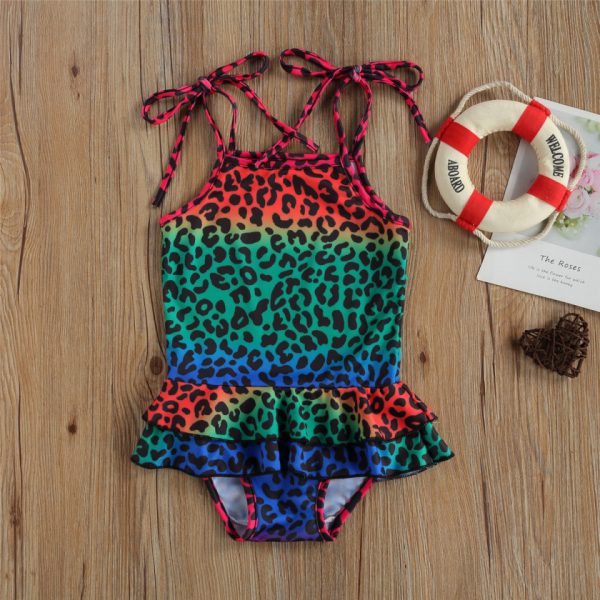 Costum de baie cu volan si bretelute Drool (Marime: 120, Model: Multicolor)