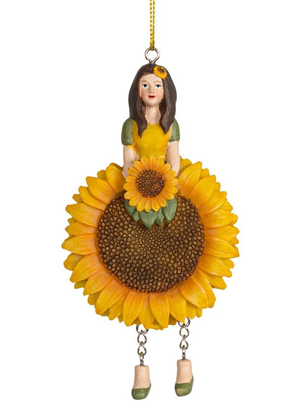 Figurina cu agatatoare Flower Girl Floarea Soarelui, 11 cm