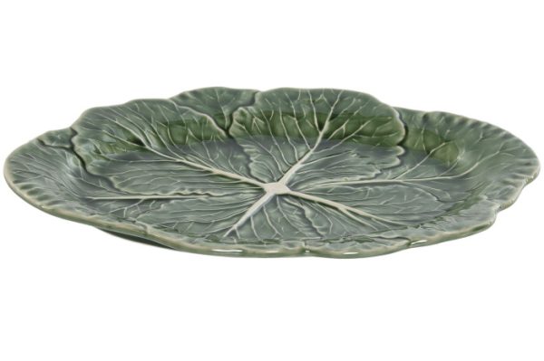 Platou ceramica verde, 37,5x26x3 cm