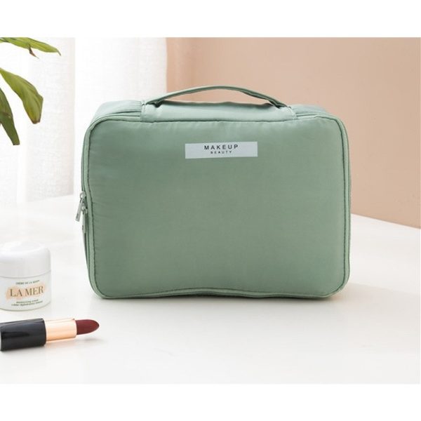 Geanta de Calatorie, Flippy, pentru Cosmetice si Articole de Toaleta, Material Impermeabil, 2 in 1, Portfard Interior Detasabil, 23 x 16 x 8 cm, Verde - imagine 5