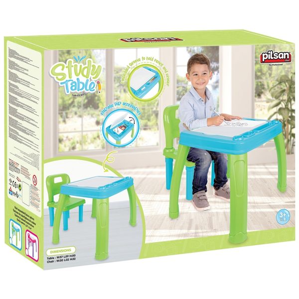 Set Masuta cu scaun pentru copii Pilsan Study Table blue - imagine 2