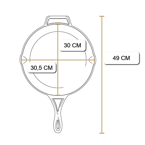 Tigaie adanca rotunda din fonta cu maner Lodge triplu asezonata Blacklock 30 cm L-BL39SK - imagine 11