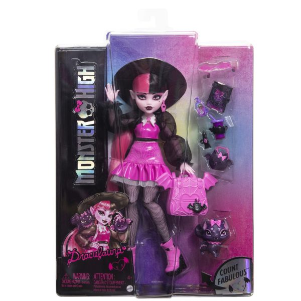 MONSTER HIGH PAPUSA DRACULAURA SI ANIMALUTUL COUNT FABULOUS