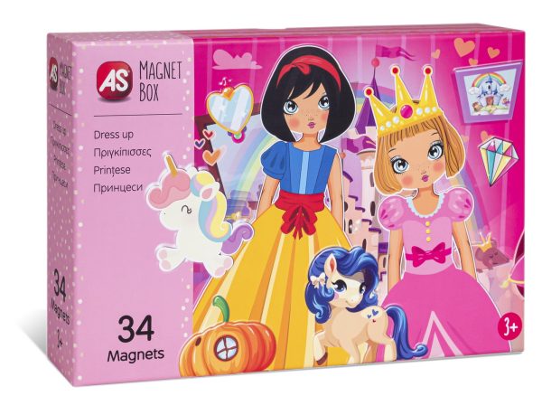 CUTIE MAGNETICA IMBRACA PRINTESELE CU 34 DE PIESE