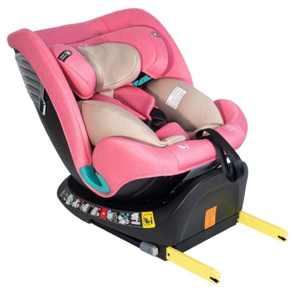 Scaun Auto Saphir DELUXE BUF BOOF iSIZE UnicornPink cu Isofix pozitie somn 165 grade rotativ 360 grade 40-150 cm