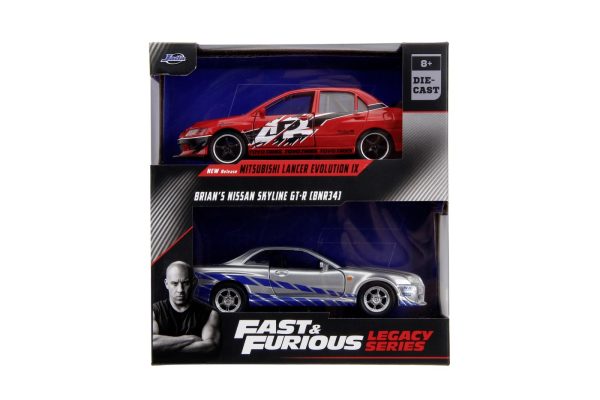 JADA FAST AND FURIOUS SET 2 MASINI METALICE MITSUBISHI LANCER EVOLUTION IX 1:32