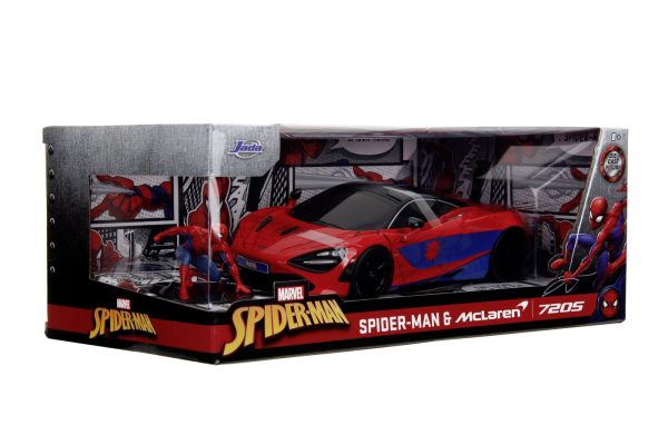 JADA MARVEL SET FIGURINA SPIDER MAN SI MASINUTA METALICA MCLAREN 720S SCARA 1 LA 24