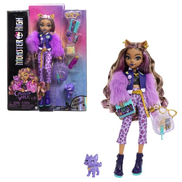 MONSTER HIGH PAPUSA CLAWDEEN WOLF SI CATELUL CRESCENT - imagine 2