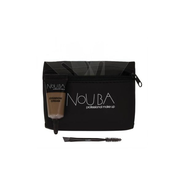 10 Set Nouba: Nouba, Eyebrow Brush + Nouba, Eyebrow Gel, 7 ml + Textile Makeup Bag, Black - For Women