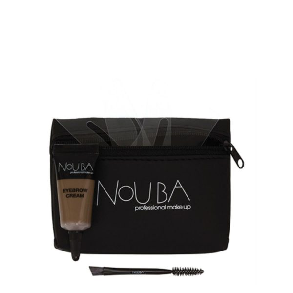 15 Set Nouba: Nouba, Eyebrow Brush + Nouba, Eyebrow Gel, 7 ml + Textile Makeup Bag, Black - For Women