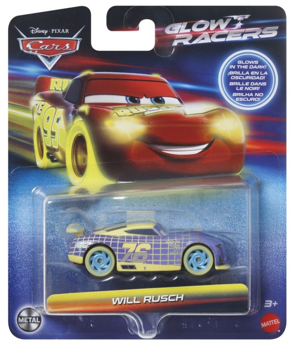 CARS GLOW RACERS MASINUTA METALICA WILL RUSCH 1:55