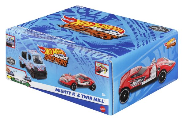 HOT WHEELS SET 2 MASINUTE METALICE PULL BACK MIGHTY K SI TWIN MILL 1:43 - imagine 2