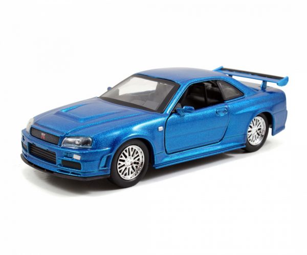 SET MASINUTE METALICE FAST & FURIOUS BRIAN'S NISSAN SKYLINE GT-R(BNR34) SCARA 1 LA 32 - imagine 2