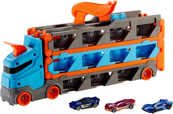 HOT WHEELS 2 IN 1 MEGA TRANSPORTATOR MASINI PISTA - imagine 2