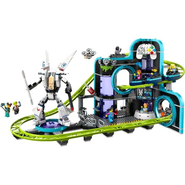 LEGO CITY PARC CU ROLLER-COASTER LUMEA ROBOTILOR 60421 - imagine 2