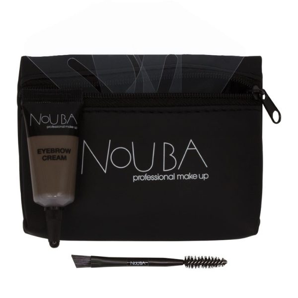 20 Set Nouba: Nouba, Eyebrow Brush + Nouba, Eyebrow Gel, 7 ml + Textile Makeup Bag, Black - For Women