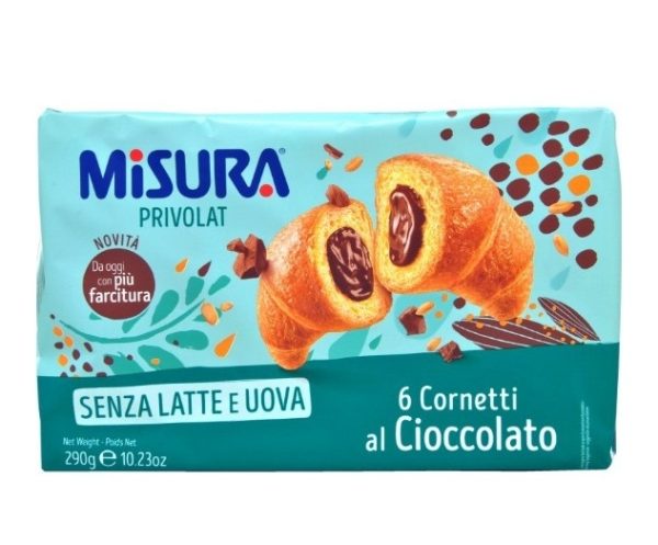 Cornuri de ciocolata fara lapte si ou Misura Privolat 298g, 6 buc