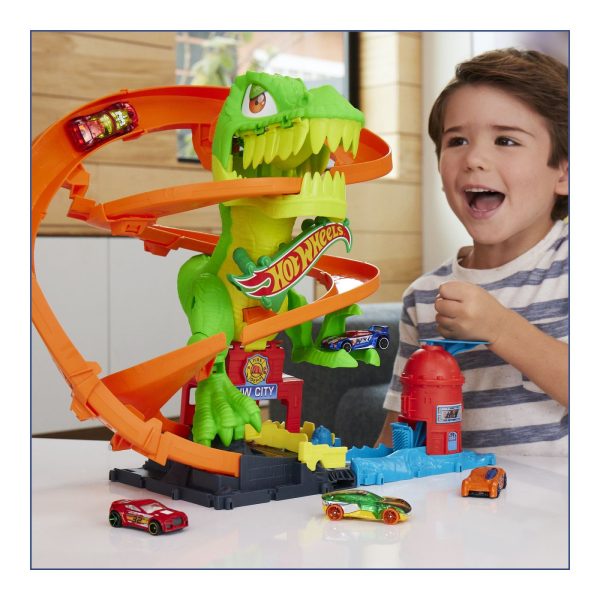 HOT WHEELS CITY SET STATIA DE POMPIERI SI BATALIA CU TREX - imagine 3