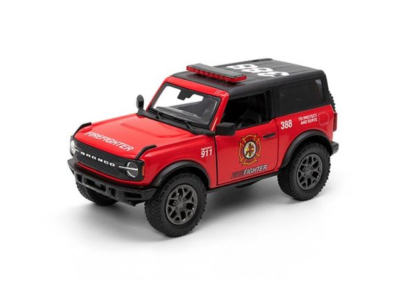 MASINUTA METALICA FORD BRONCO POLITIE/POMPIERI13CM SCARA 1 LA 34 - imagine 3