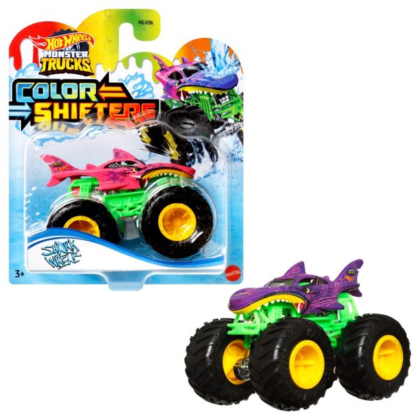 HOT WHEELS MONSTER TRUCK CAMION CU CULORI SCHIMBATOARE SCARA 1:64 - imagine 3