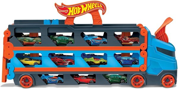 HOT WHEELS 2 IN 1 MEGA TRANSPORTATOR MASINI PISTA - imagine 3