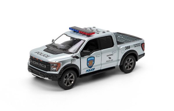 MASINUTA METALICA FORD F-150 RAPTOR POLITIE/POMPIERI 13CM SCARA 1 LA 46 - imagine 4