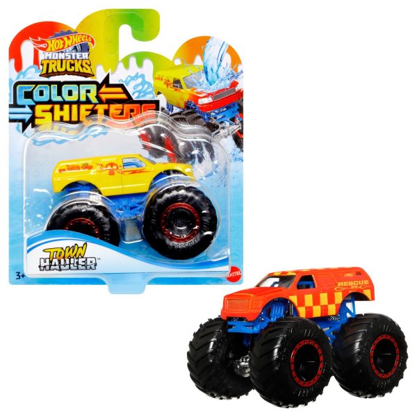 HOT WHEELS MONSTER TRUCK CAMION CU CULORI SCHIMBATOARE SCARA 1:64 - imagine 4